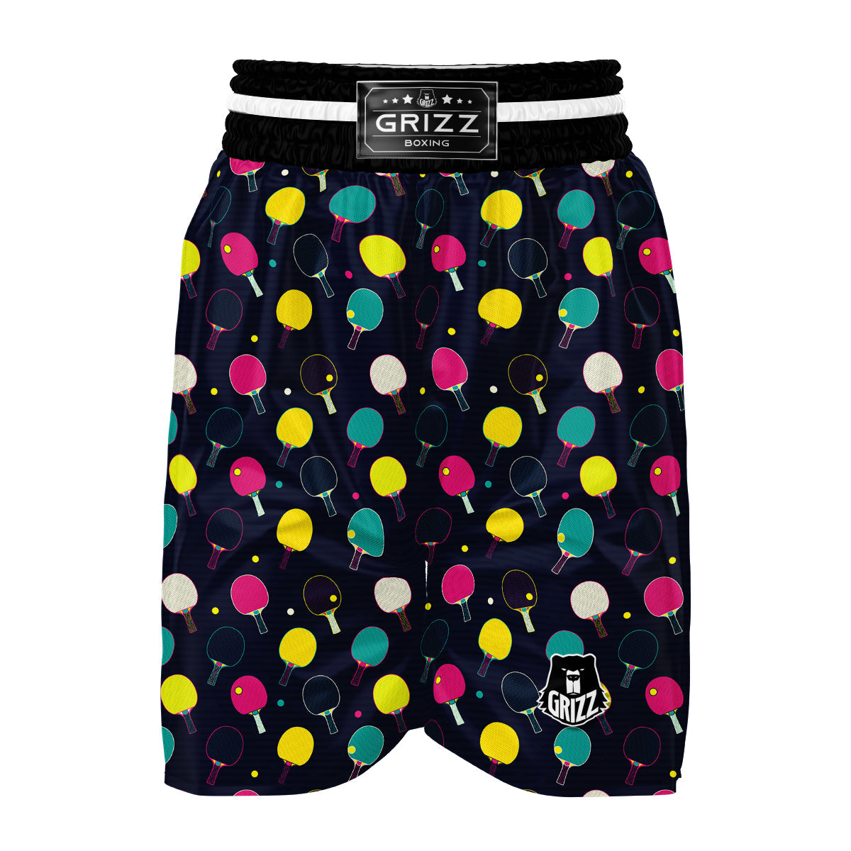 Pingpong Pop Colorful Print Pattern Boxing Shorts-grizzshop