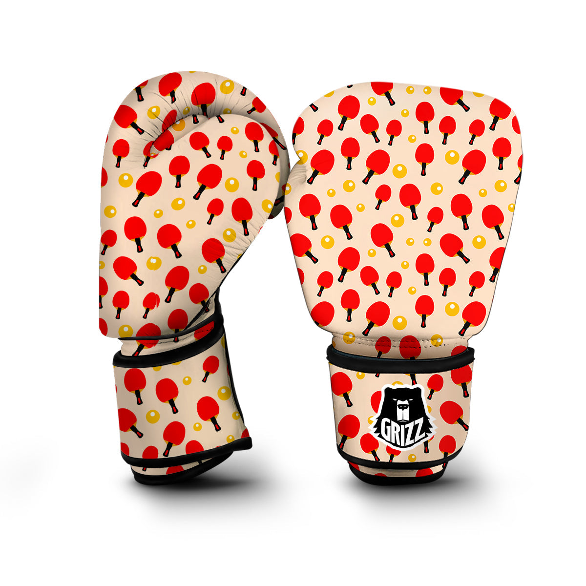 Pingpong Print Pattern Boxing Gloves-grizzshop