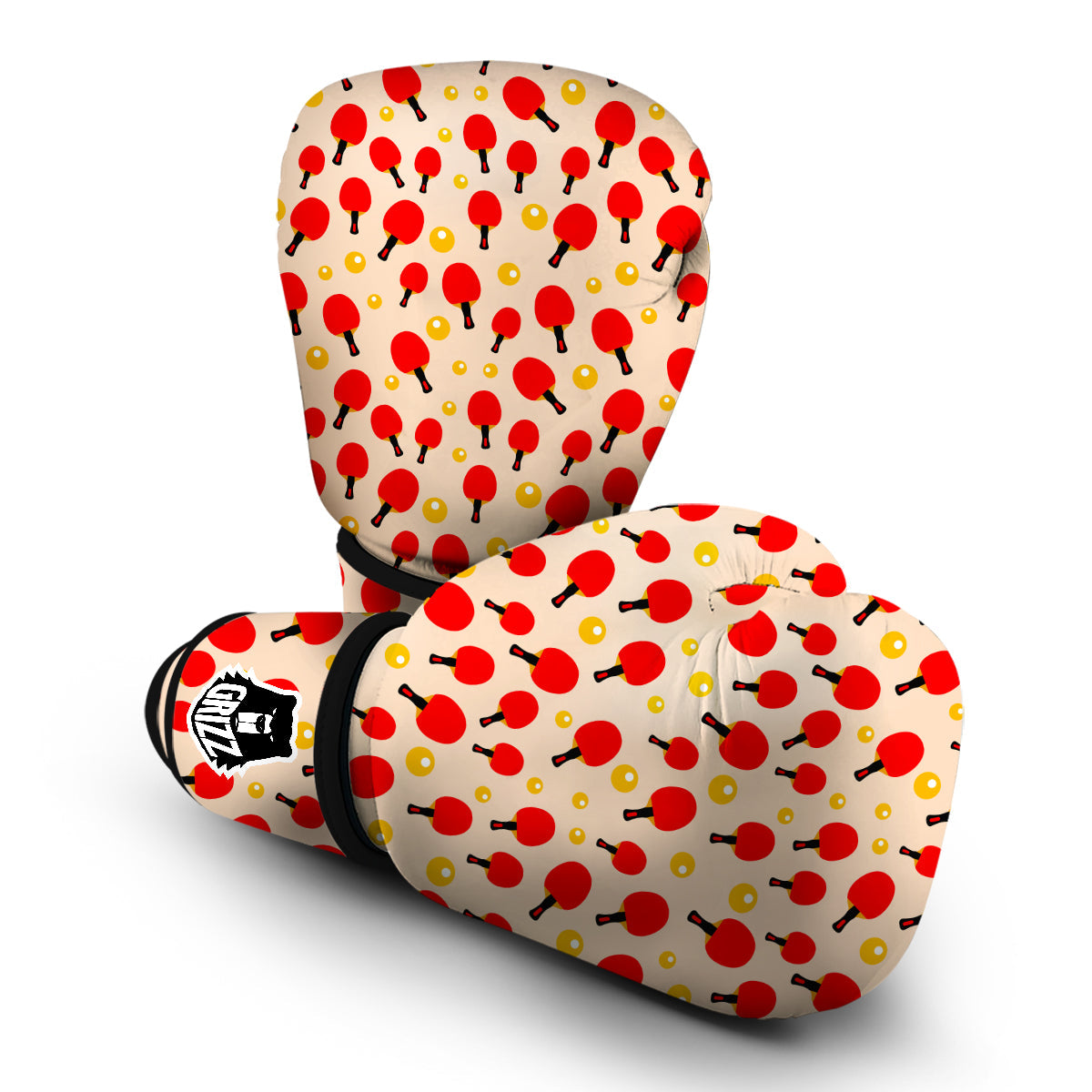 Pingpong Print Pattern Boxing Gloves-grizzshop