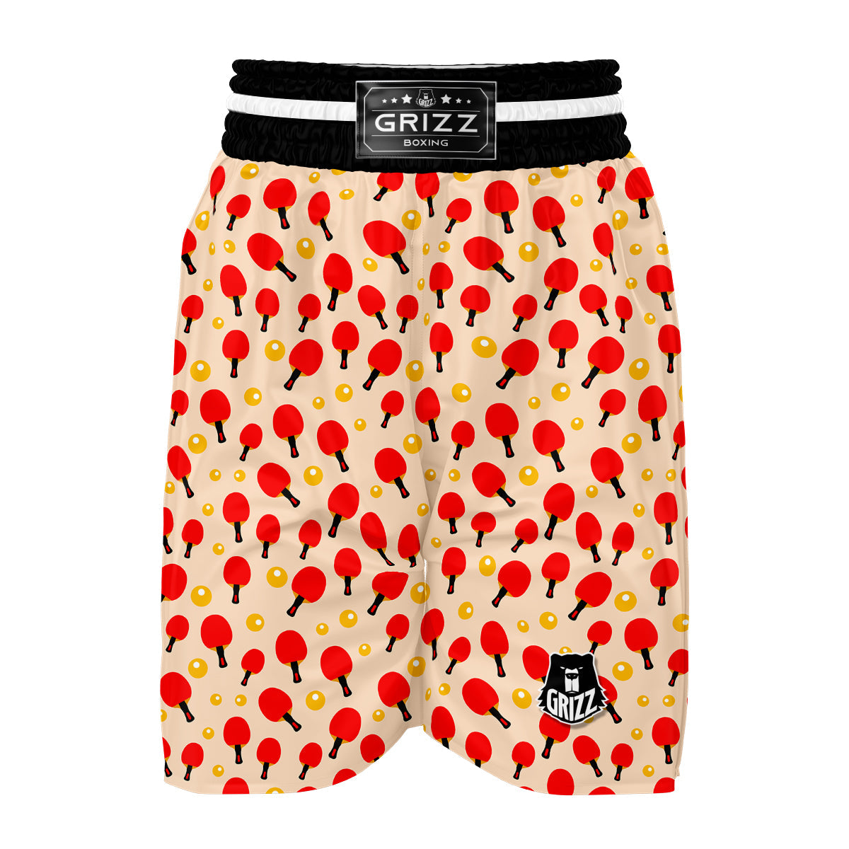 Pingpong Print Pattern Boxing Shorts-grizzshop