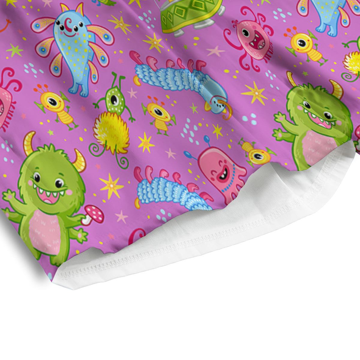 Pink Alien And Cute Monsters Print Pattern Men's Athletic Shorts