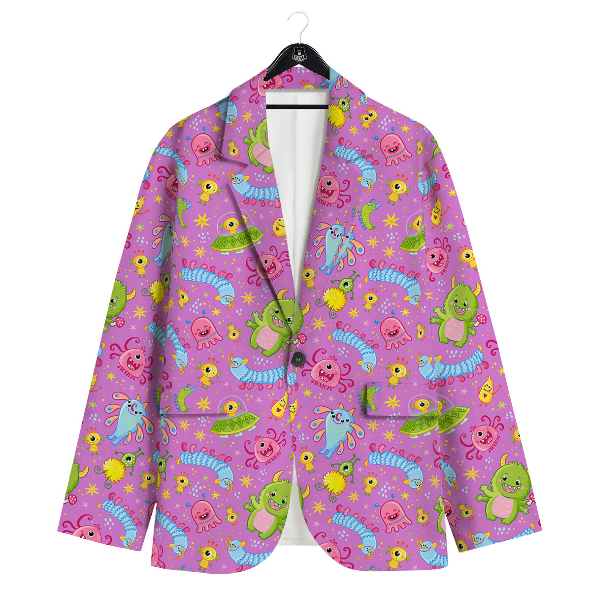 Pink Alien And Cute Monsters Print Pattern Men's Sport Coat-grizzshop