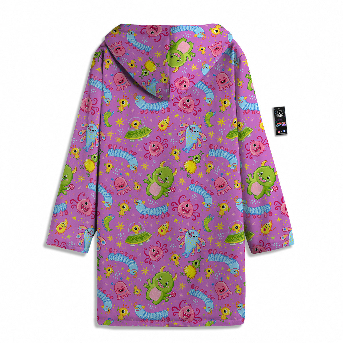 Pink Alien And Cute Monsters Print Pattern Men's Windbreaker Jacket-grizzshop