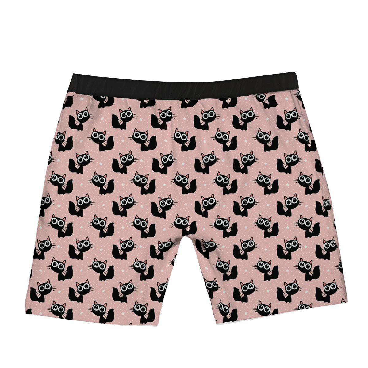 Pink And Black Cat Print Pattern Boxer Briefs-grizzshop