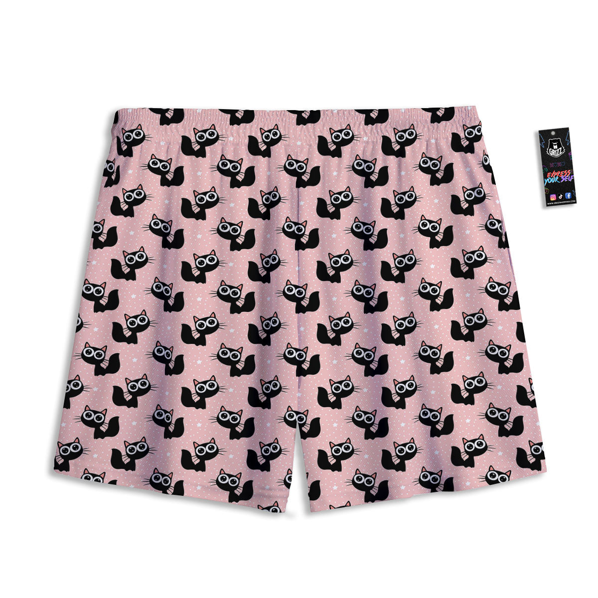 Playing Card Suits Gold Print Pattern Mesh Shorts
