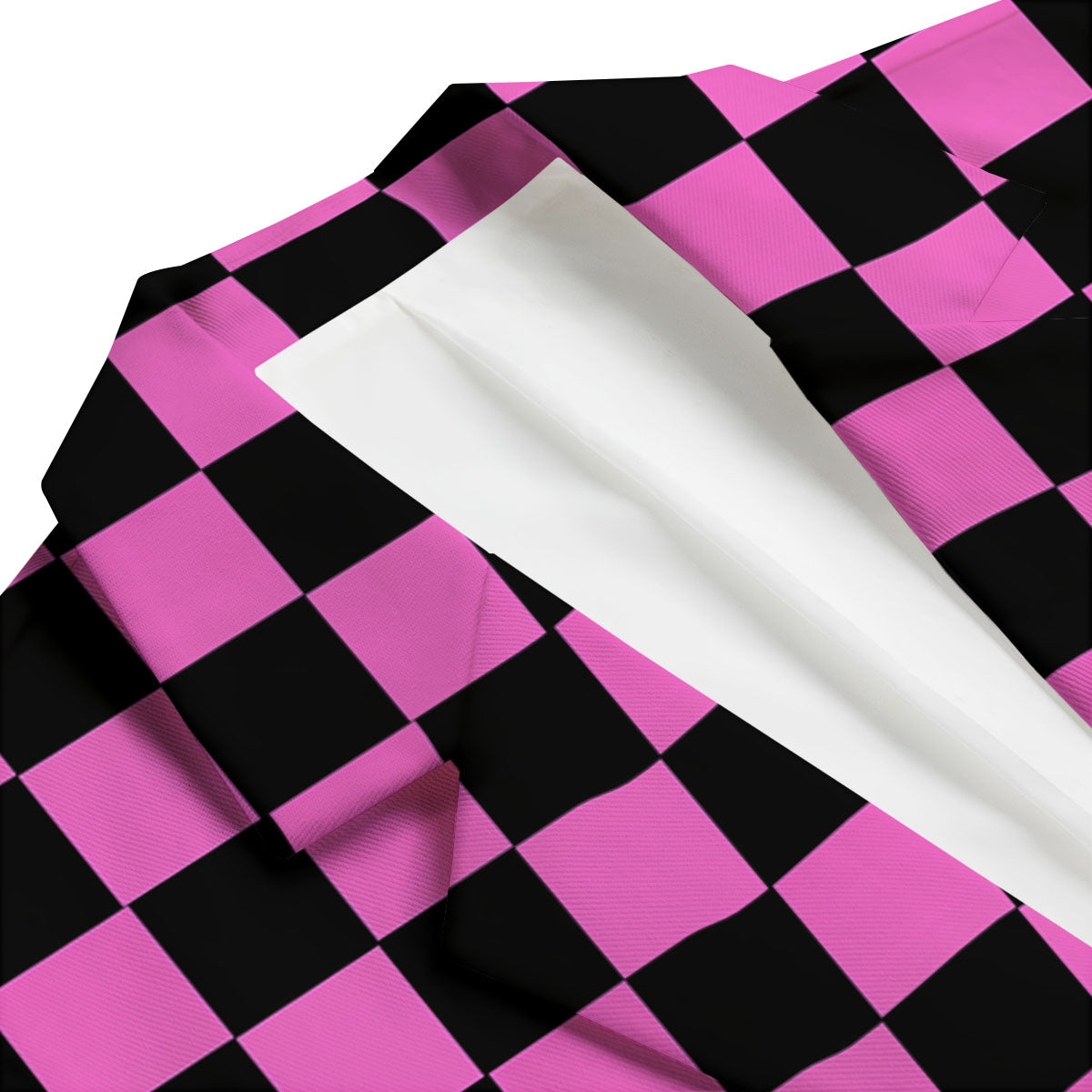 Pink And Black Checkered Print Pattern Men's Blazer-grizzshop