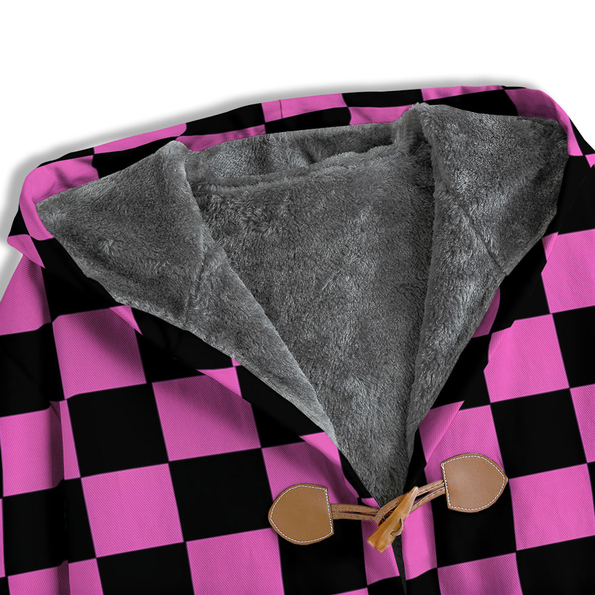 Pink And Black Checkered Print Pattern Men's Windbreaker Jacket-grizzshop