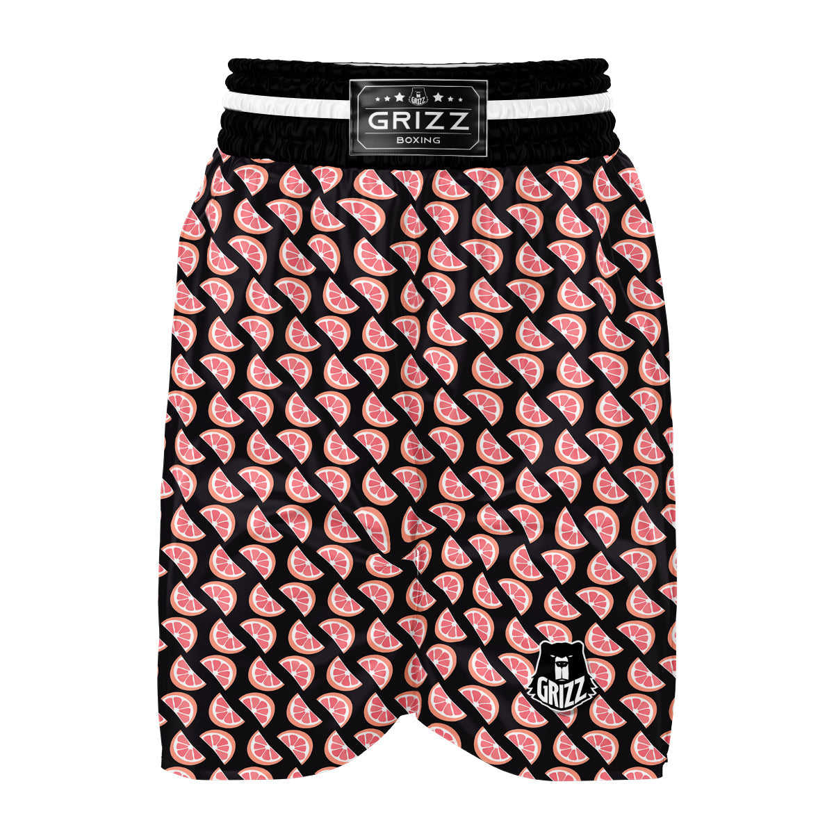 Pink And Black Grapefruit Sliced Print Pattern Boxing Shorts-grizzshop