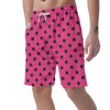 Pink And Black Polka Dot Men's Shorts-grizzshop