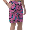 Pink And Blue Butterfly Print Men's Shorts-grizzshop