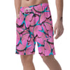 Pink And Blue Butterfly Print Men's Shorts-grizzshop