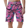 Pink And Blue Butterfly Print Men's Shorts-grizzshop