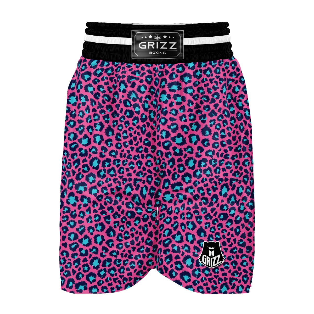 Pink And Blue Dot Leopard Boxing Shorts-grizzshop