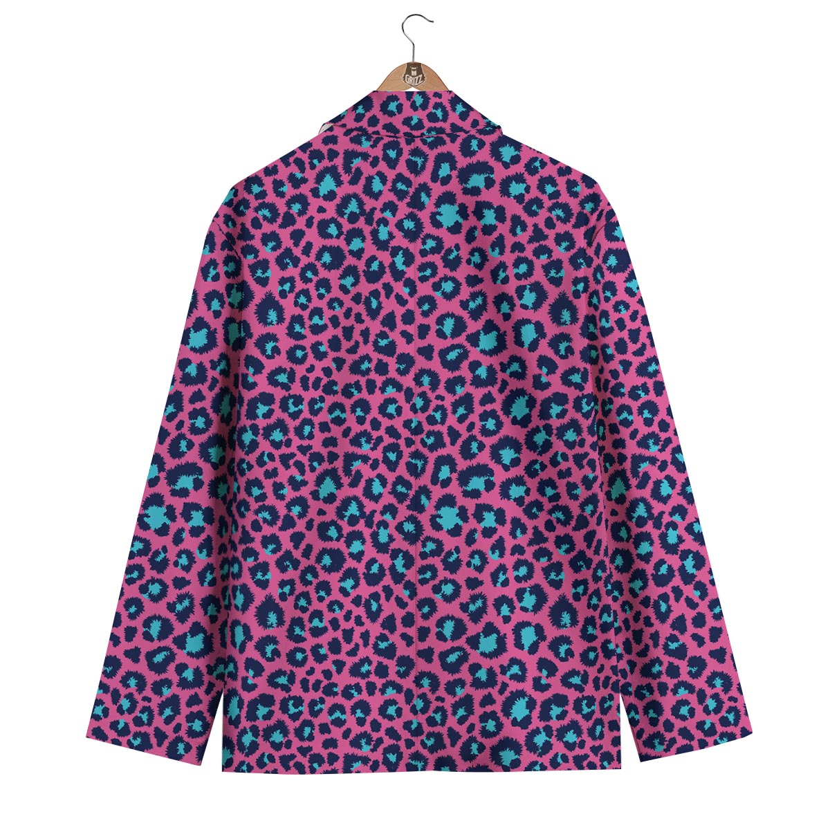 Pink And Blue Dot Leopard Men's Blazer-grizzshop