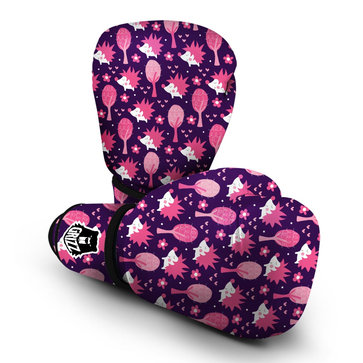 Pink And Blue Hedgehog Boxing Gloves-grizzshop