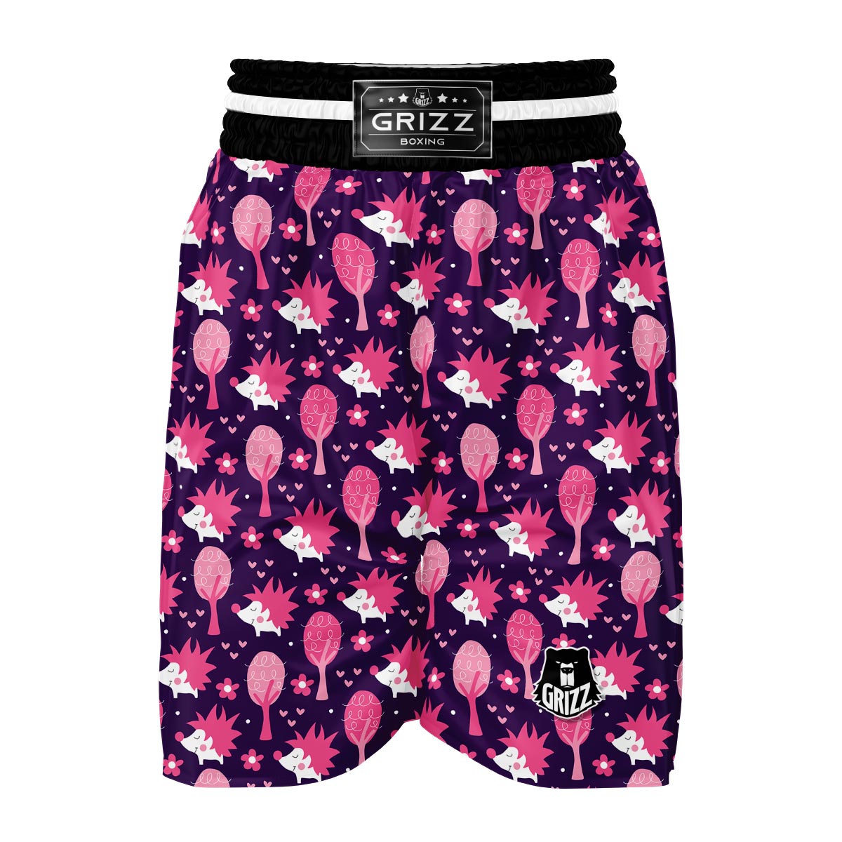 Pink And Blue Hedgehog Boxing Shorts-grizzshop