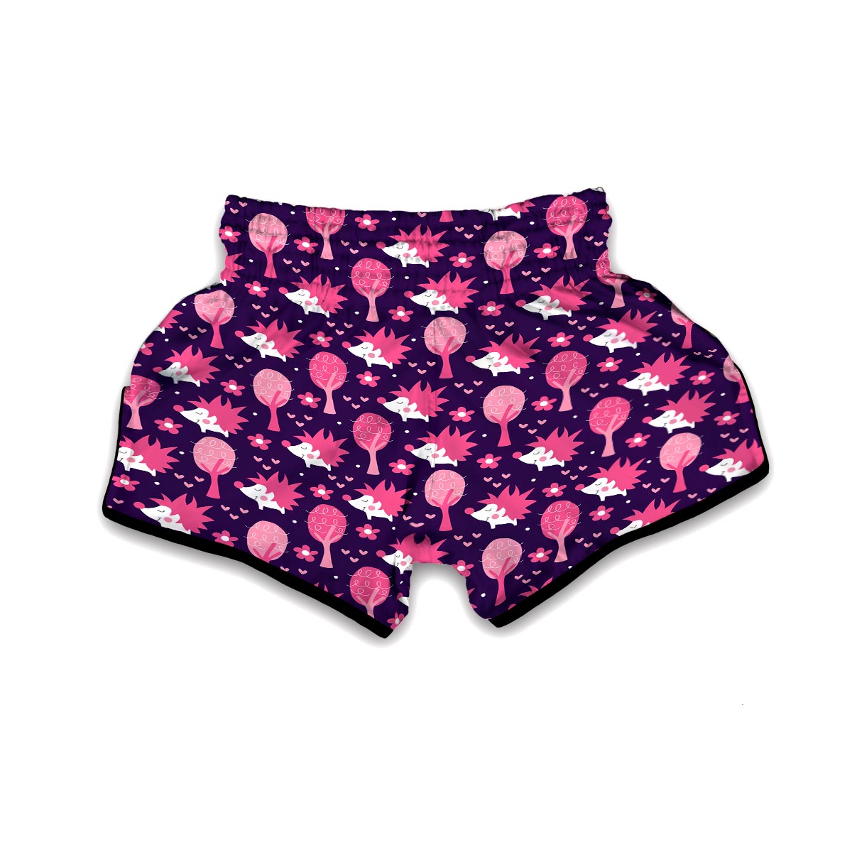 Pink And Blue Hedgehog Muay Thai Boxing Shorts-grizzshop