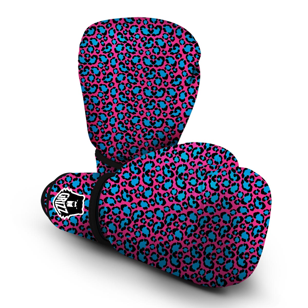 Pink And Blue Leopard Boxing Gloves-grizzshop