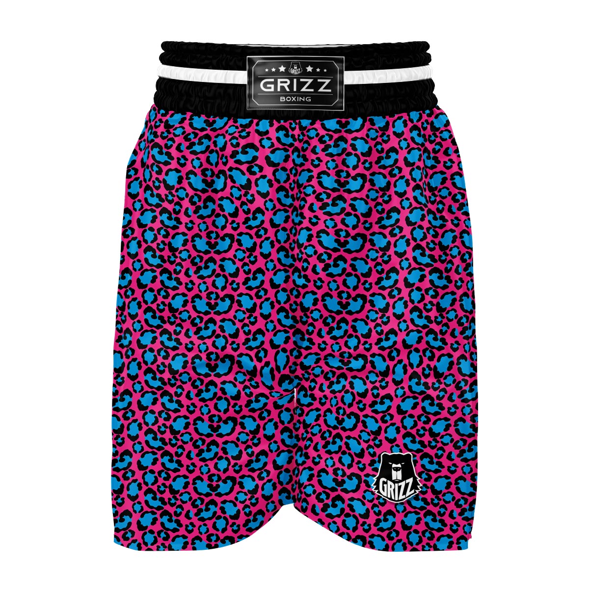 Pink And Blue Leopard Boxing Shorts-grizzshop
