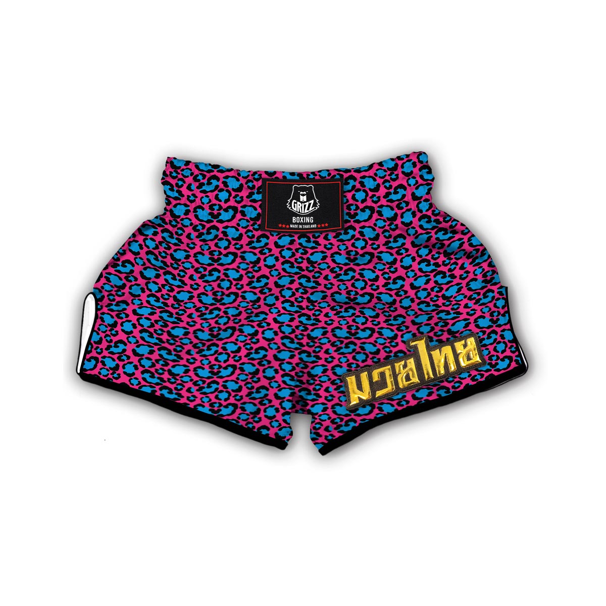 Pink And Blue Leopard Muay Thai Boxing Shorts-grizzshop