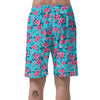 Pink And Blue Rose Floral Men's Shorts-grizzshop