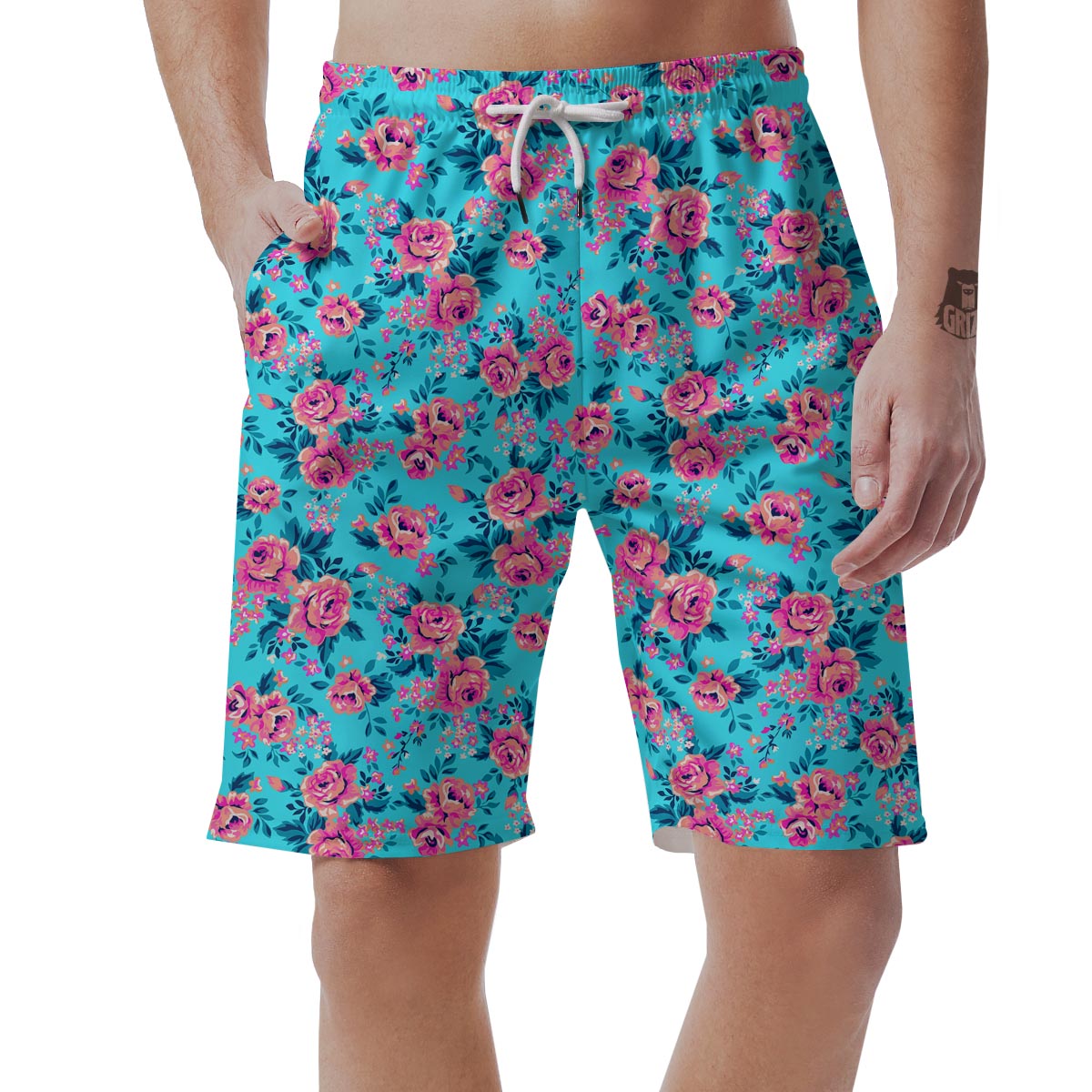 Grizzshop Blue Bandana Men's Shorts