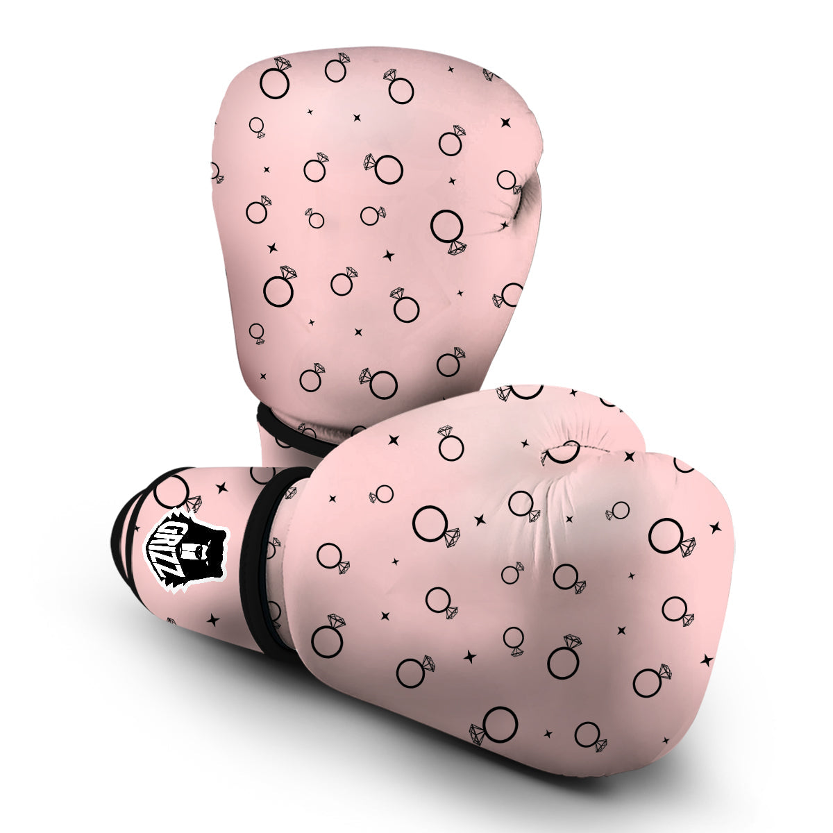 Pink And Diamond Ring Print Pattern Boxing Gloves-grizzshop