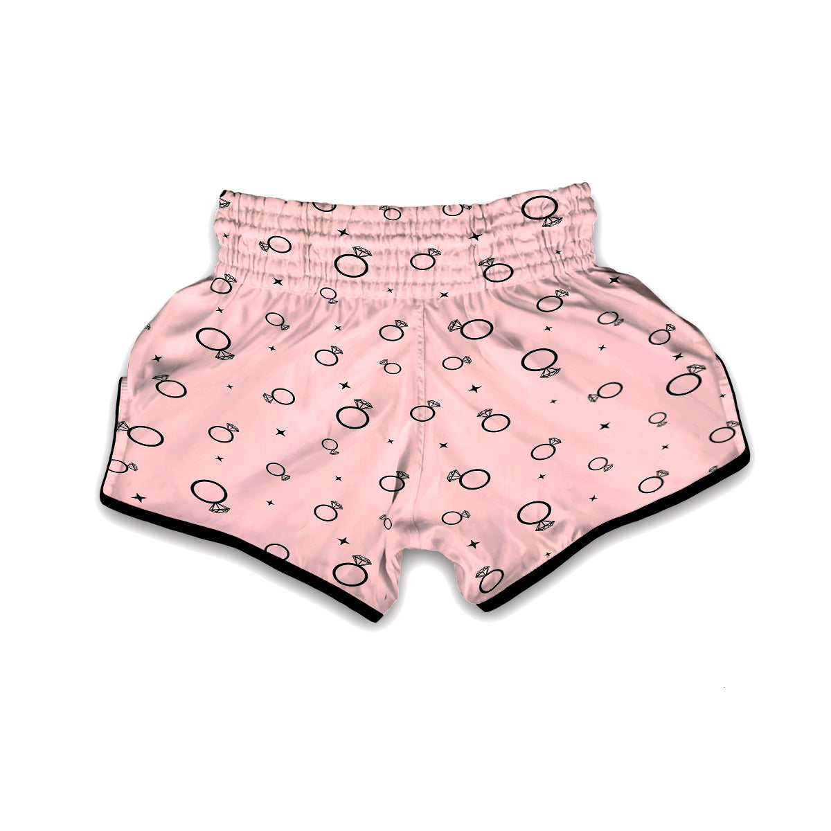 Pink And Diamond Ring Print Pattern Muay Thai Boxing Shorts-grizzshop