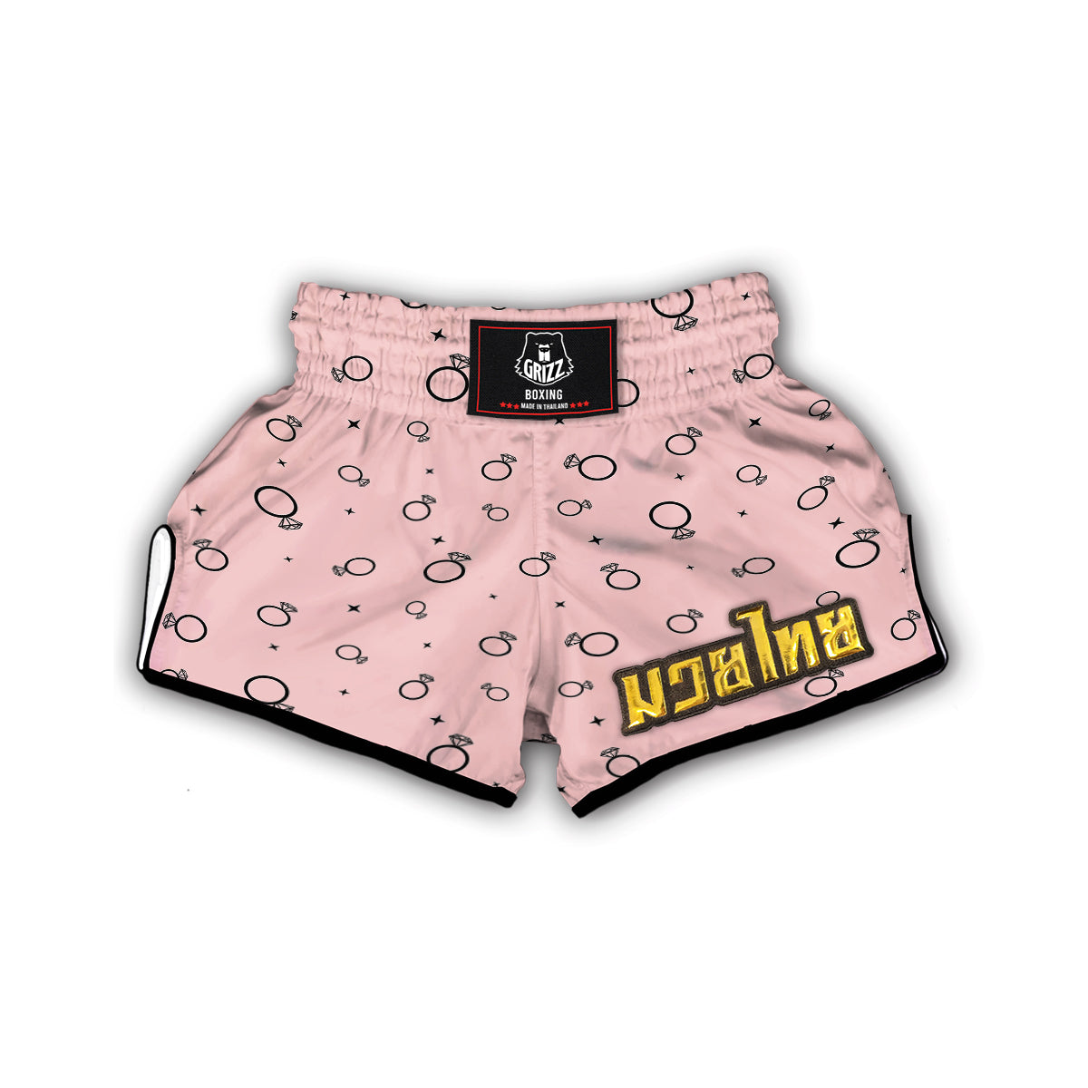 Pink And Diamond Ring Print Pattern Muay Thai Boxing Shorts-grizzshop