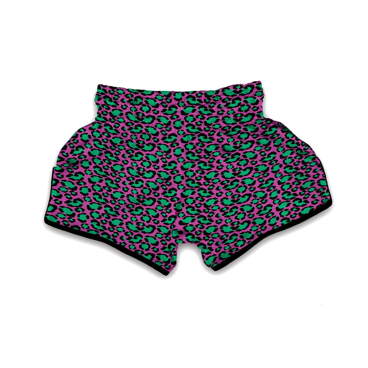 Pink And Green Dot Leopard Muay Thai Boxing Shorts-grizzshop