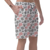 Pink And Grey Cow Print Men's Shorts-grizzshop