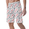 Pink And Grey Cow Print Men's Shorts-grizzshop