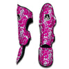 Pink And White Chinoiserie Print Pattern Muay Thai Shin Guards-grizzshop