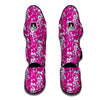 Pink And White Chinoiserie Print Pattern Muay Thai Shin Guards-grizzshop