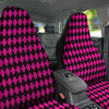 Pink Argyle Deep And Black Print Pattern Car Seat Covers-grizzshop