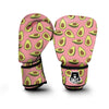 Pink Avocado Patttern Print Boxing Gloves-grizzshop