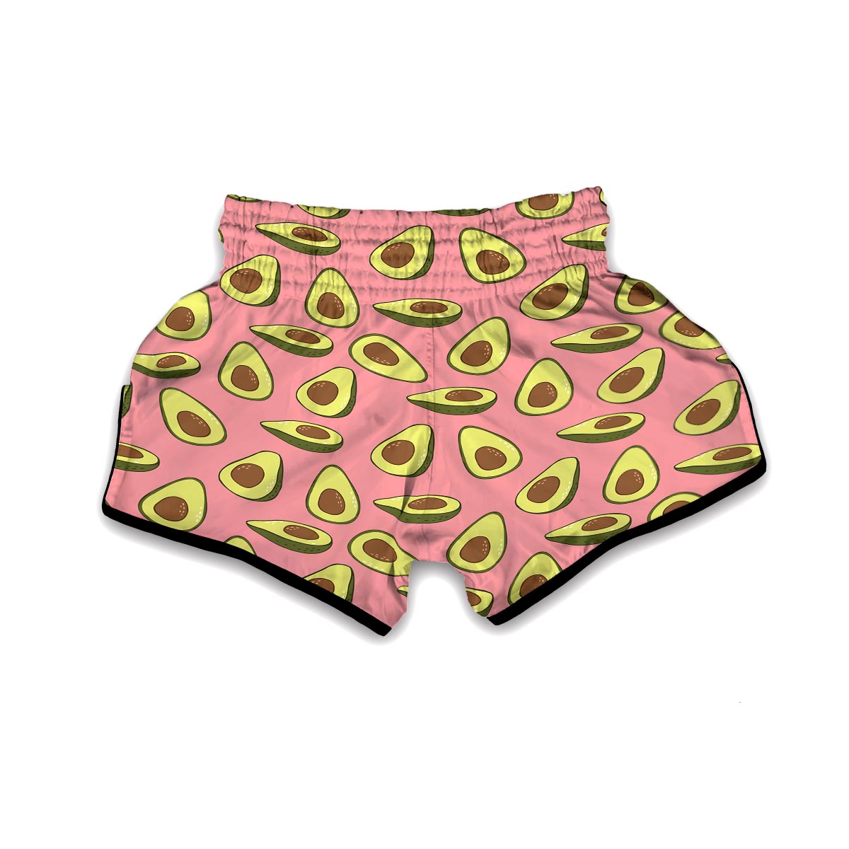 Pink Avocado Patttern Print Muay Thai Boxing Shorts-grizzshop