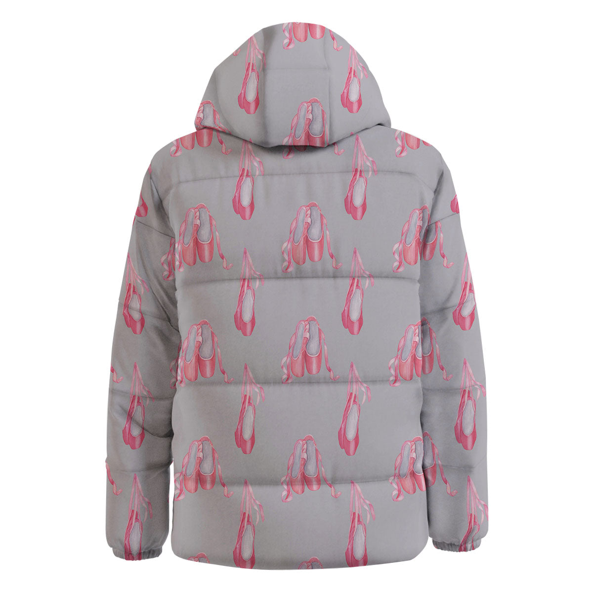 Pink Ballet Shoes Print Pattern Down Jacket-grizzshop
