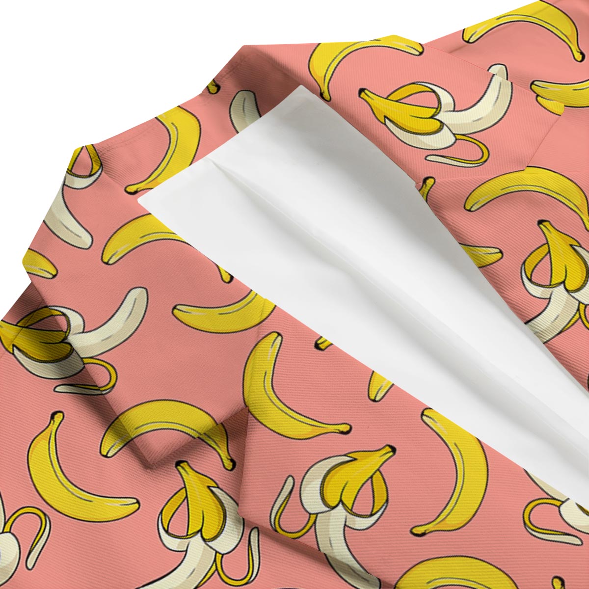 Pink Banana Pattern Print Men's Blazer-grizzshop