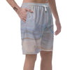 Pink Beige Marble Men's Shorts-grizzshop