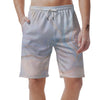 Pink Beige Marble Men's Shorts-grizzshop