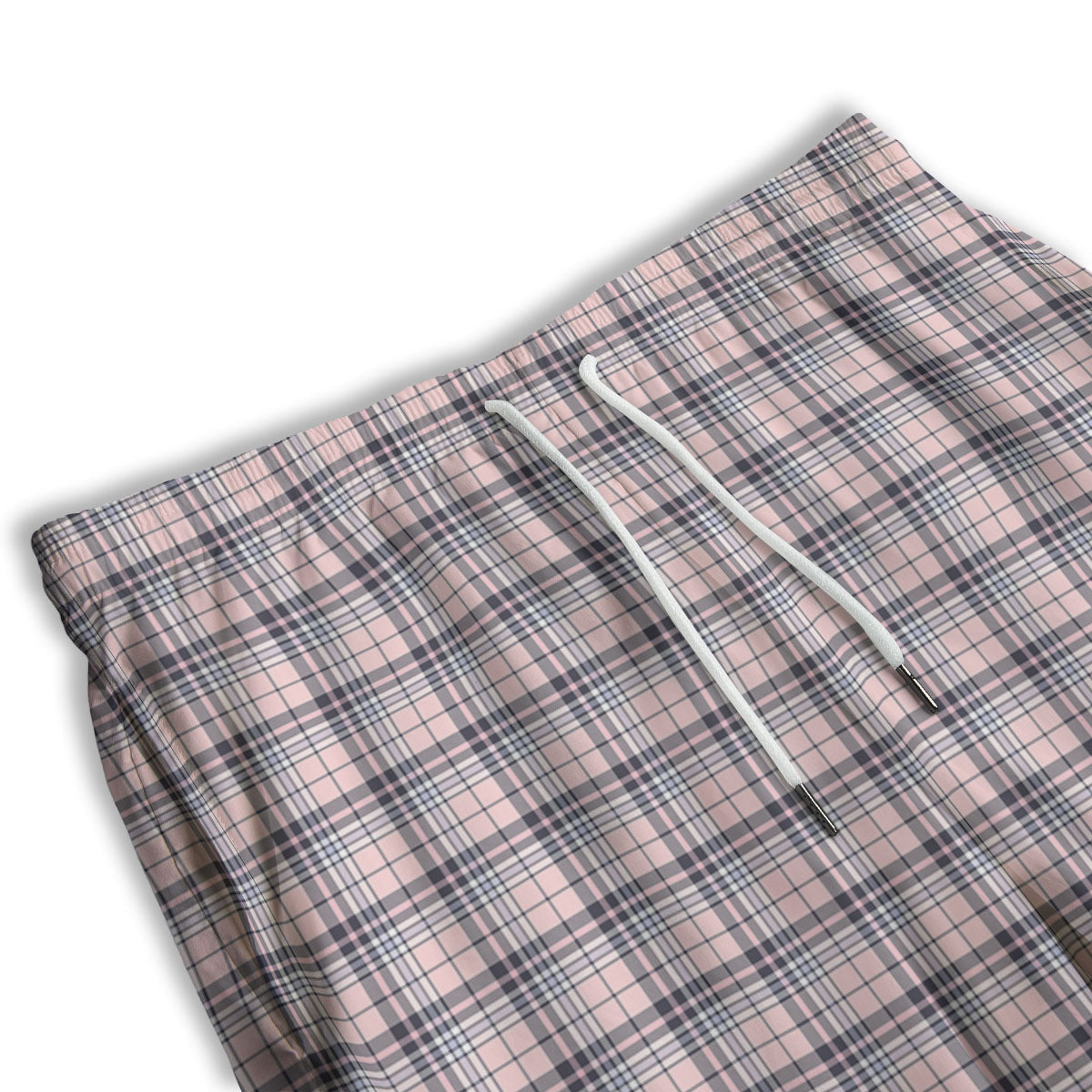 Pink Black And Blue Tartan Print Pattern Men's Athletic Shorts