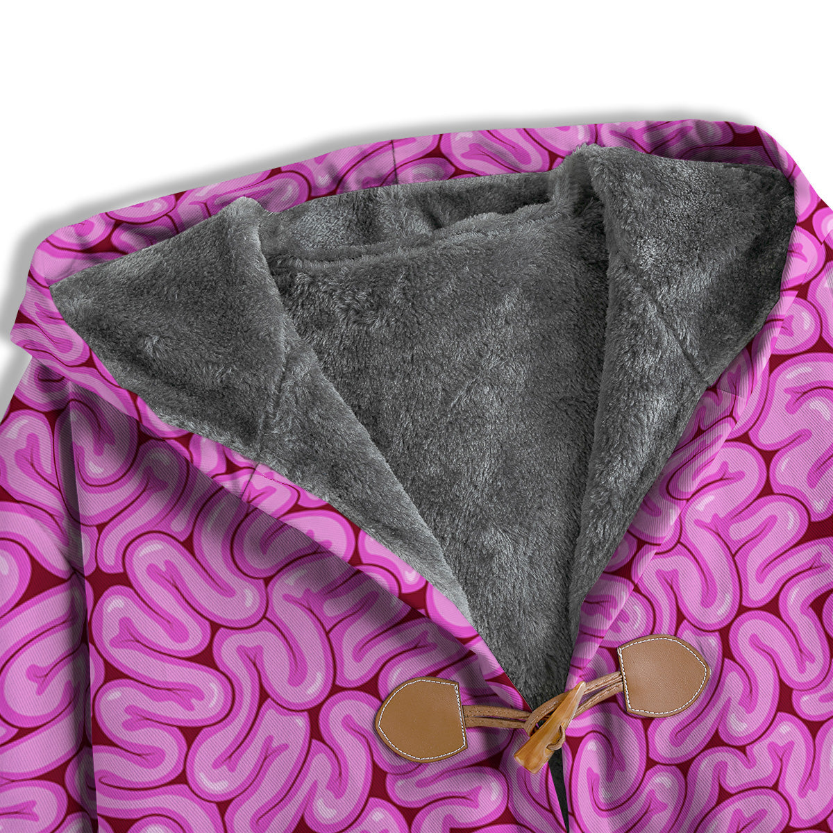 Pink Brains Cartoon Print Pattern Men's Windbreaker Jacket-grizzshop