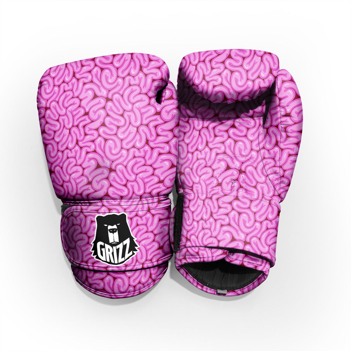 Pink Brains Cartoon Print Pattern Pro Boxing Glove