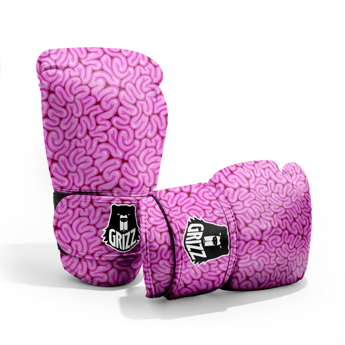 Pink Brains Cartoon Print Pattern Pro Boxing Glove