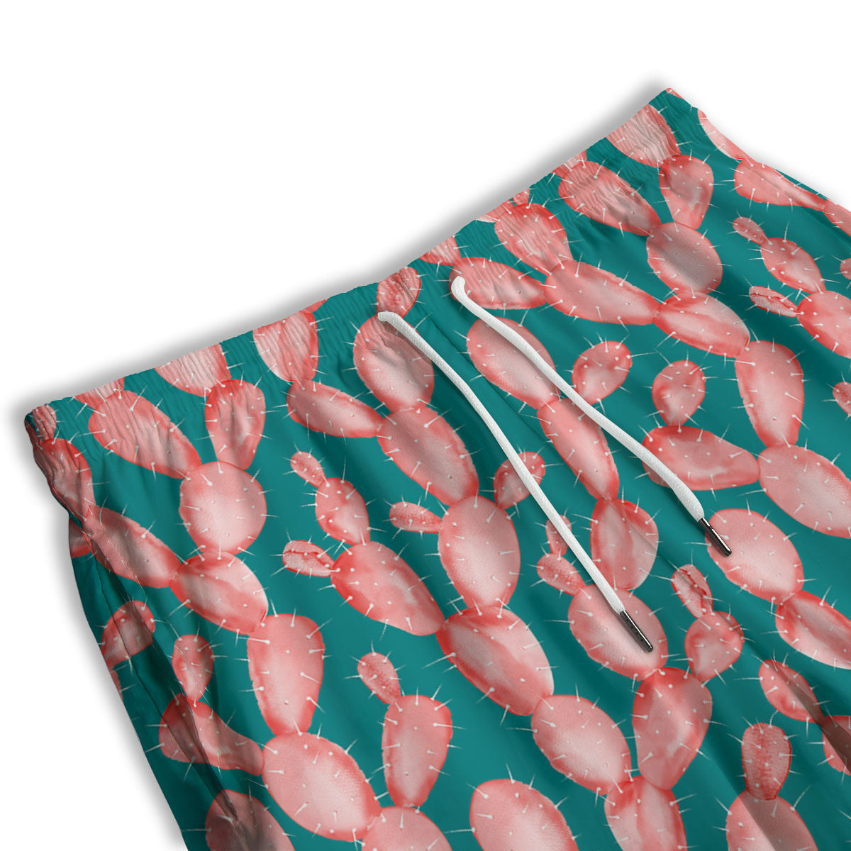 Pink Cactus Print Pattern Men's Athletic Shorts