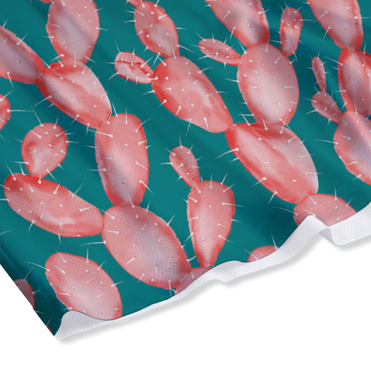 Pink Cactus Print Pattern Mesh Shorts