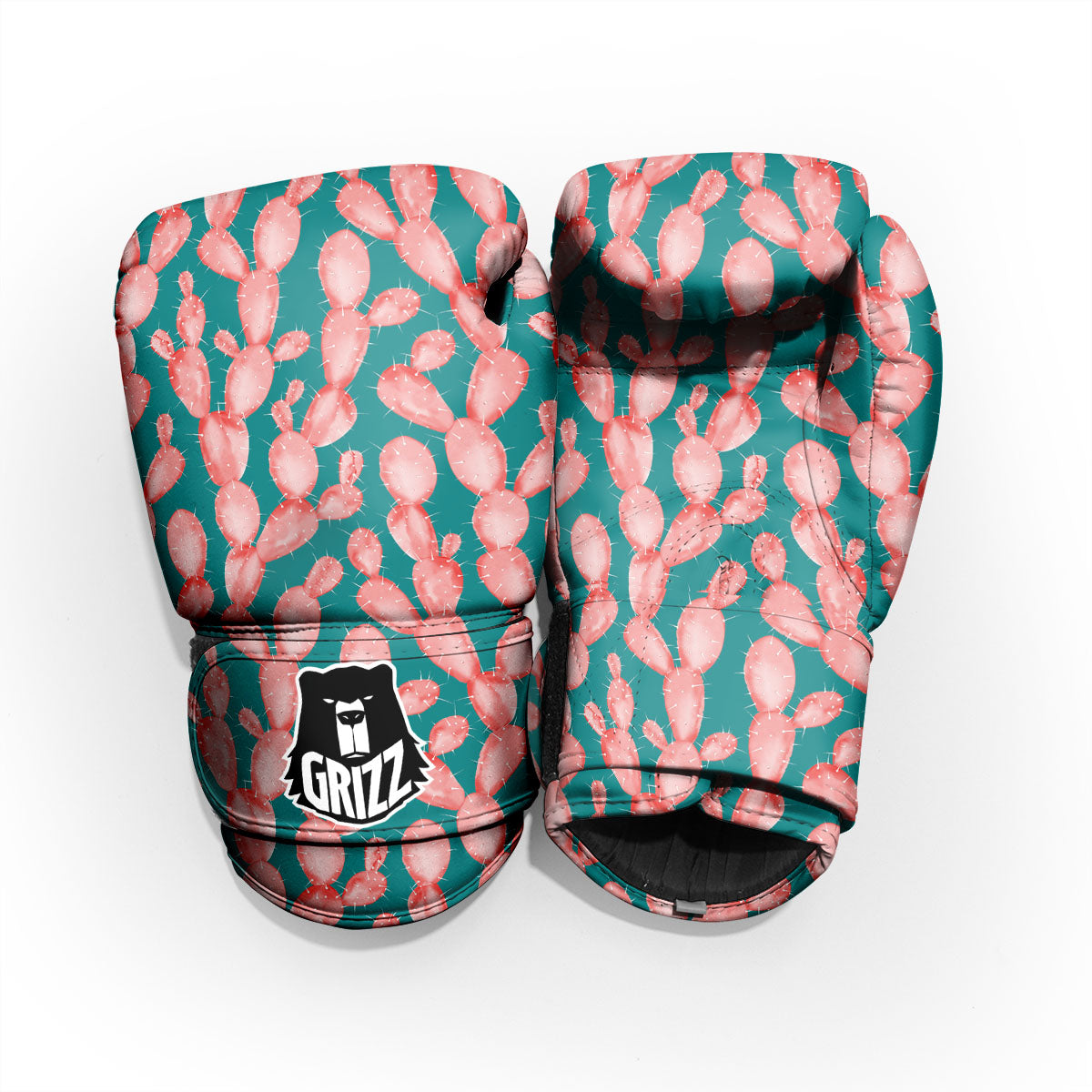 Pink Cactus Print Pattern Pro Boxing Glove