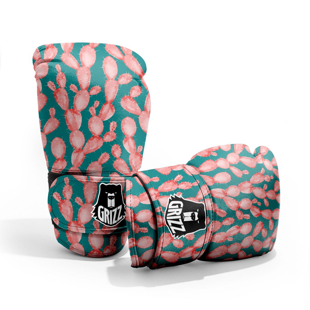 Pink Cactus Print Pattern Pro Boxing Glove