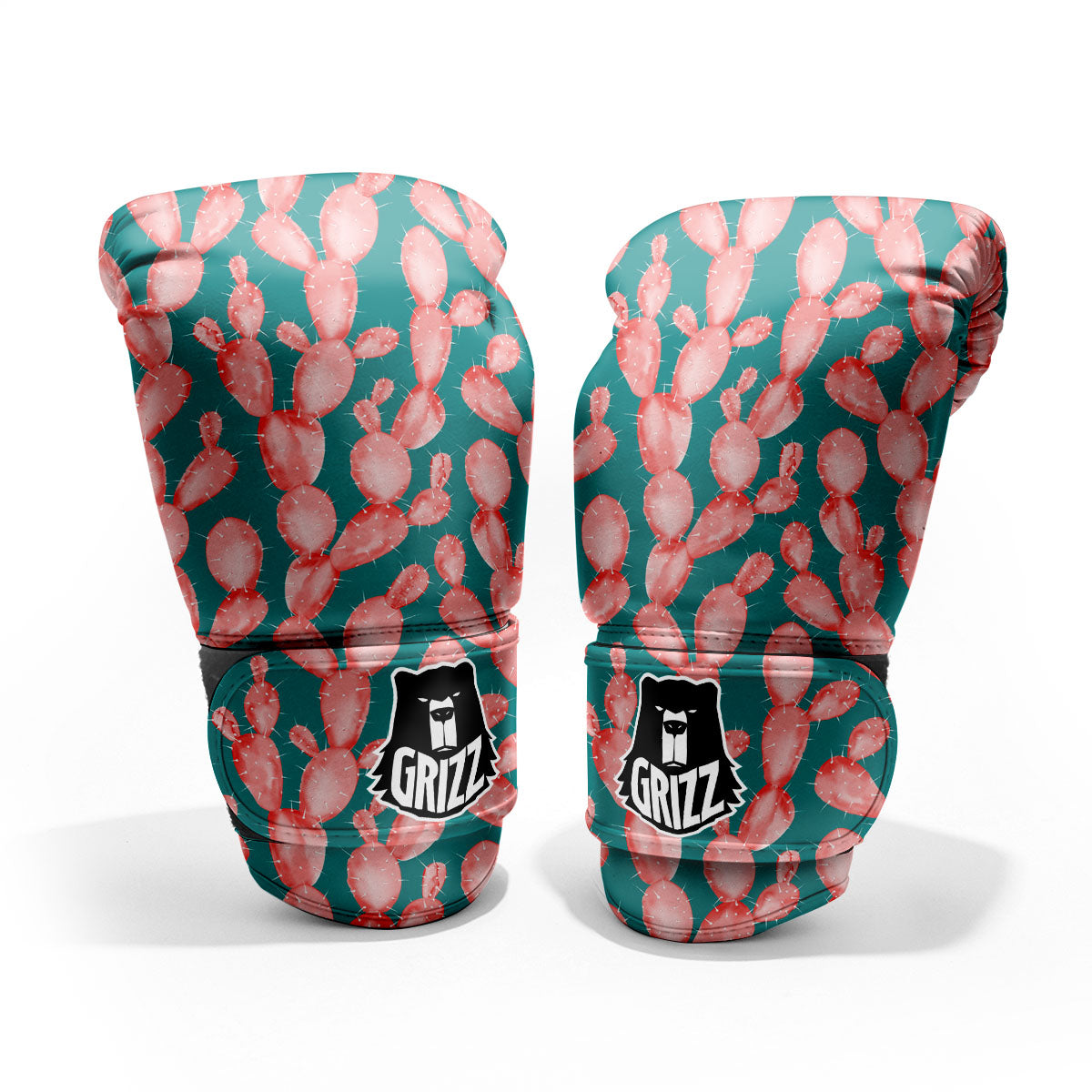 Pink Cactus Print Pattern Pro Boxing Glove